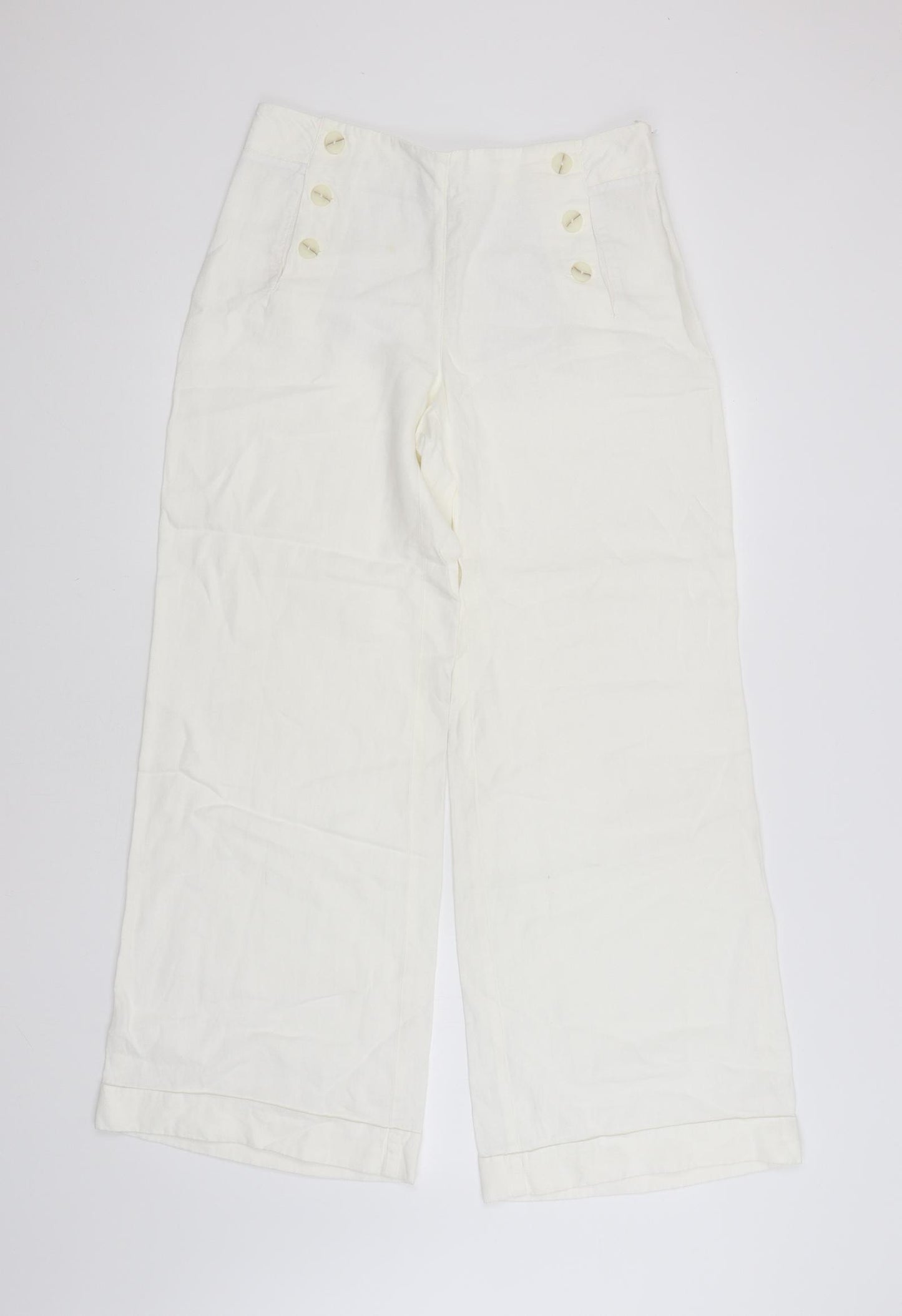M&S Womens White   Trousers  Size 12 L31 in