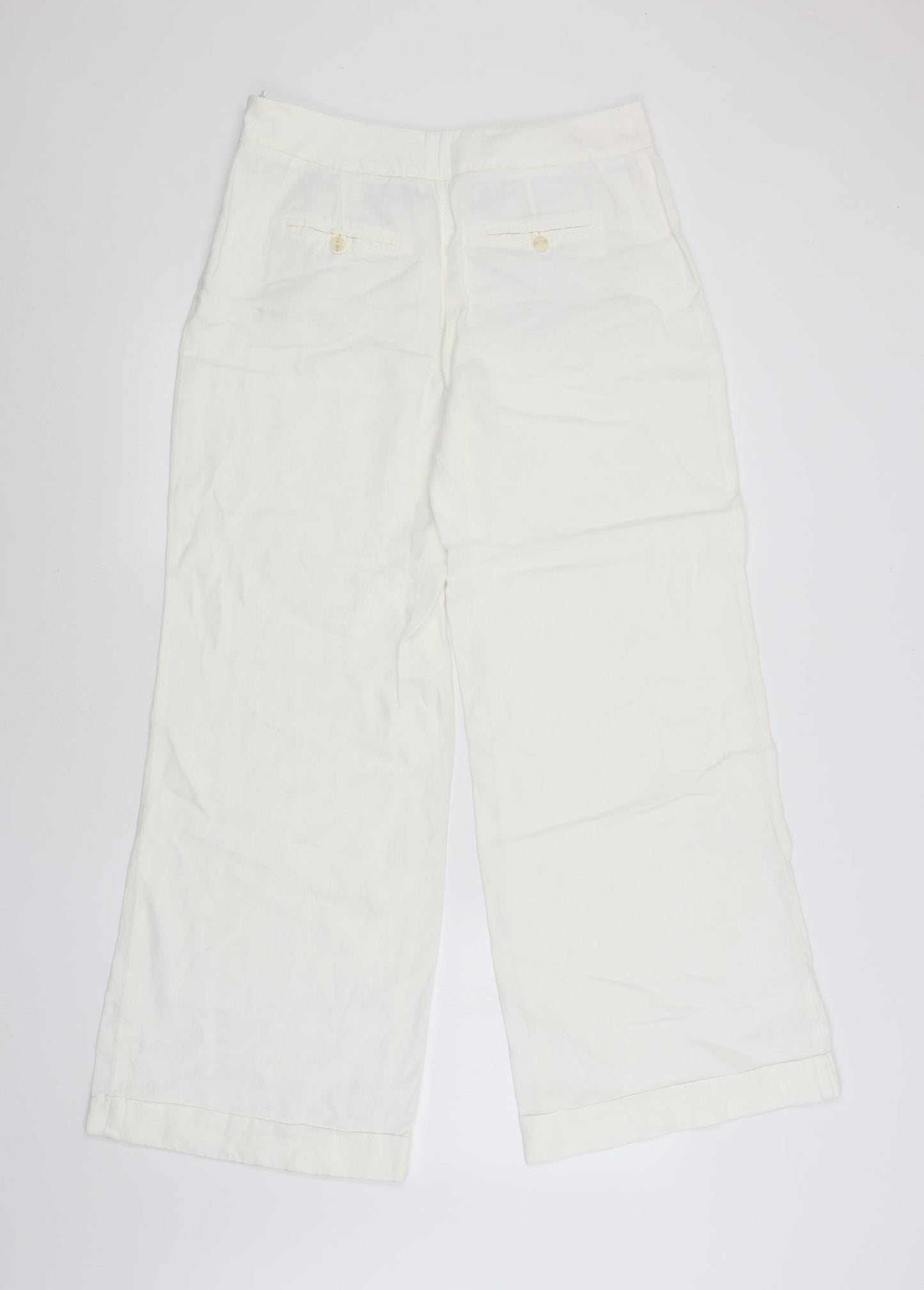 M&S Womens White   Trousers  Size 12 L31 in