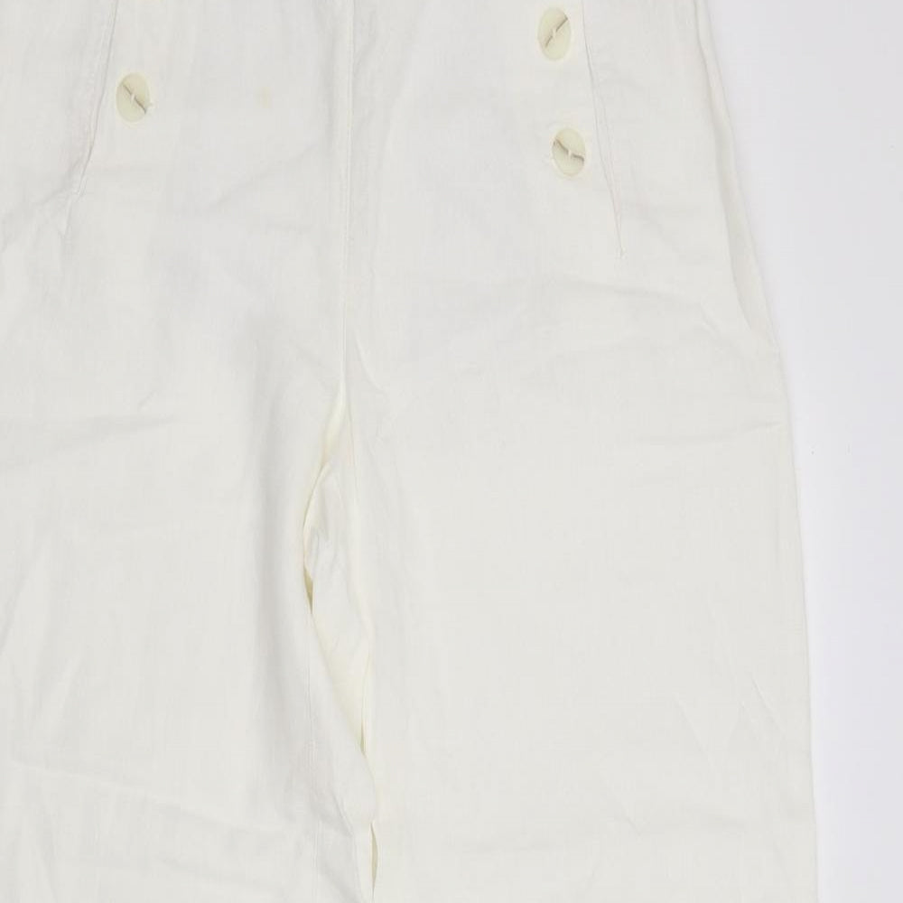 M&S Womens White   Trousers  Size 12 L31 in
