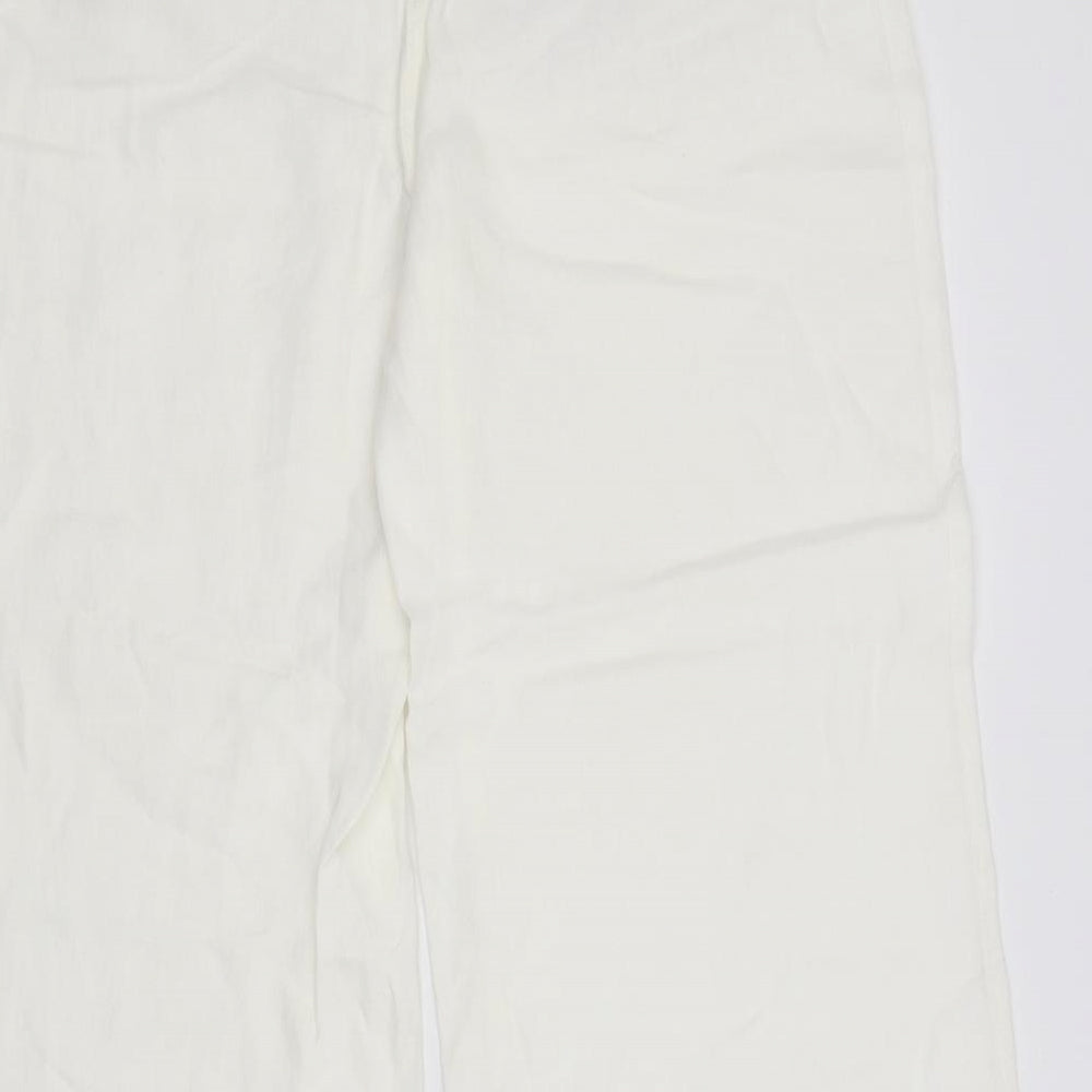 M&S Womens White   Trousers  Size 12 L31 in