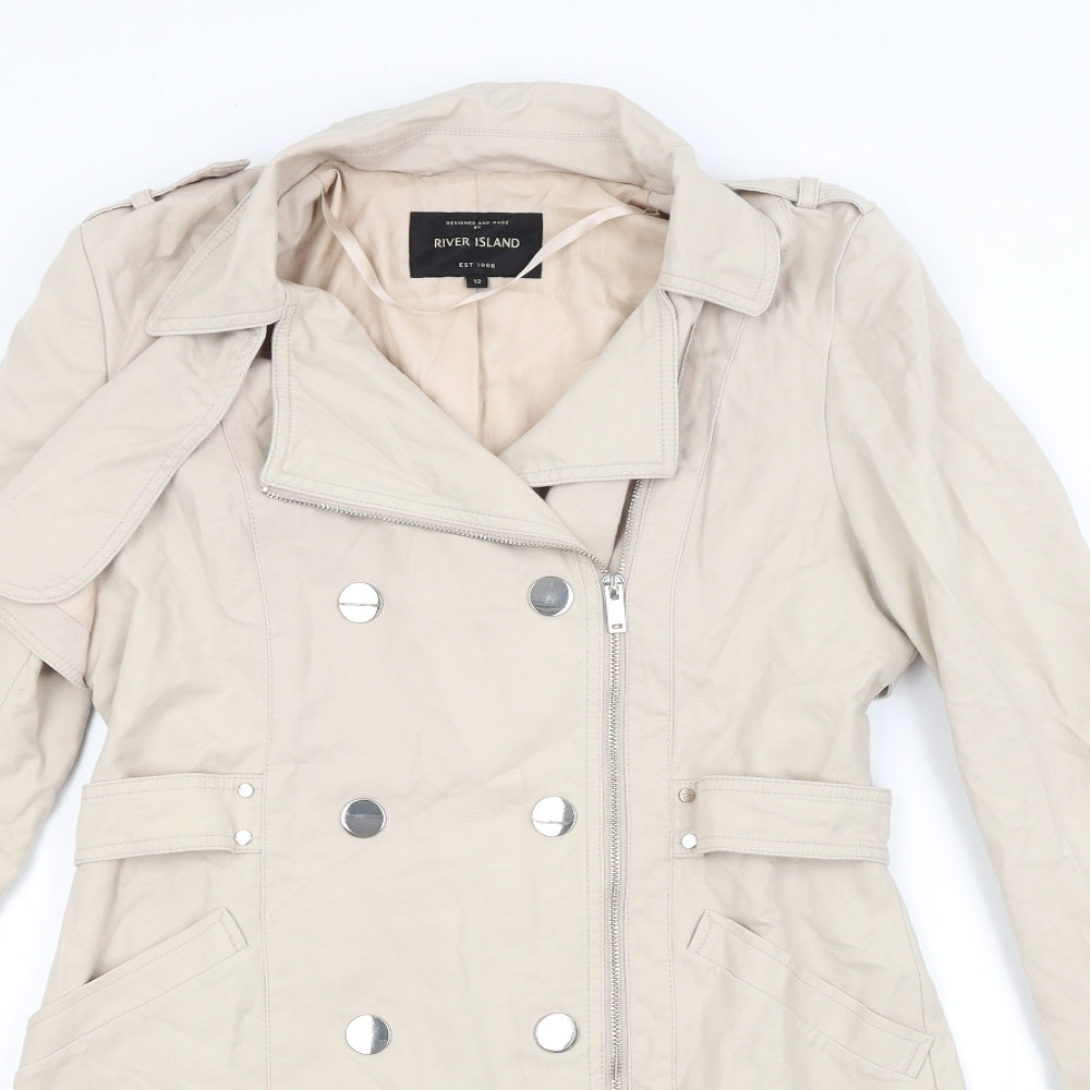 River Island Womens Beige   Overcoat Coat Size 12