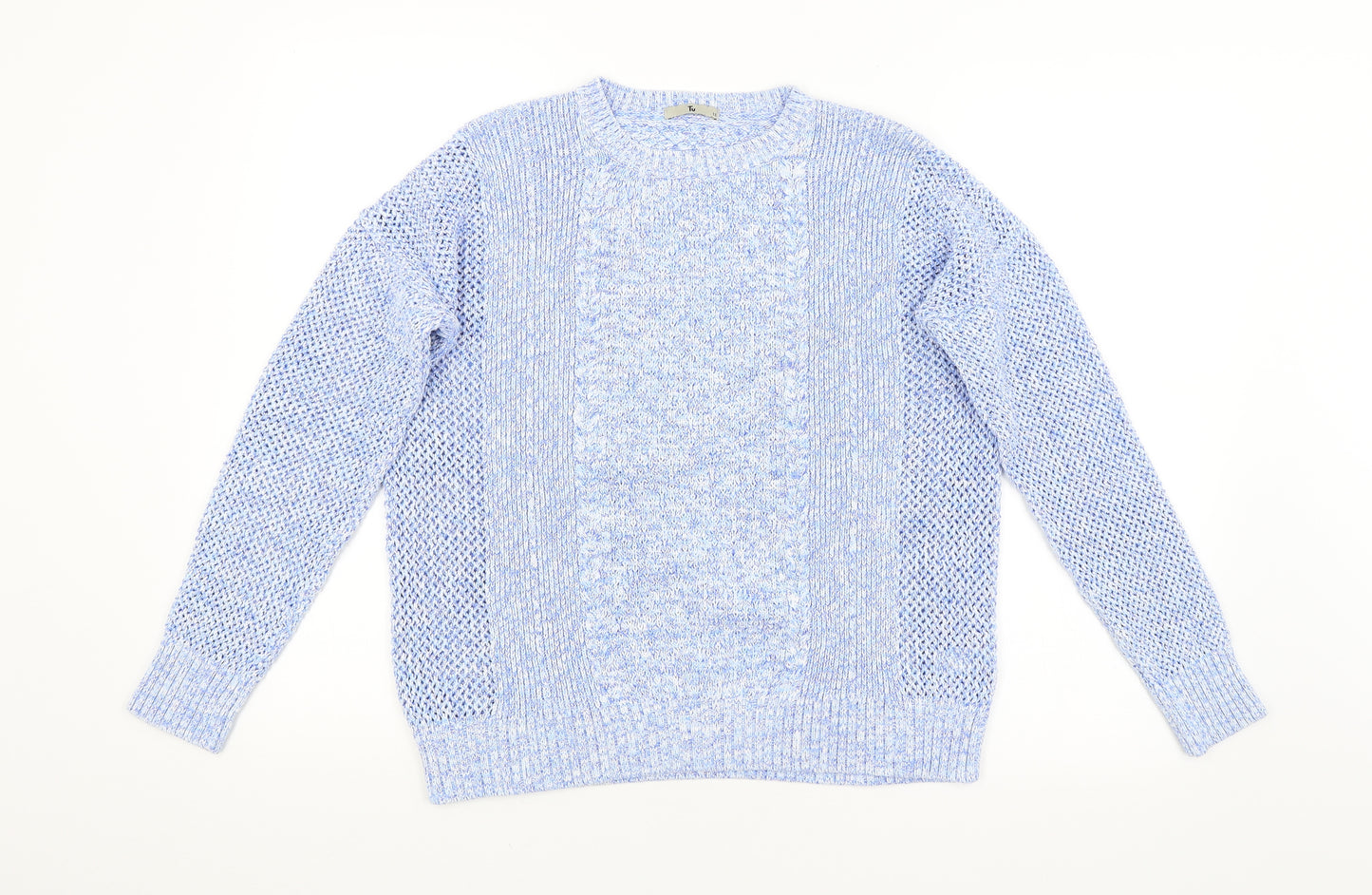 TU Womens Blue Argyle/Diamond  Pullover Jumper Size 12