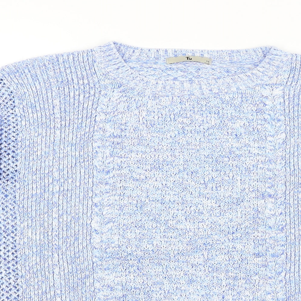 TU Womens Blue Argyle/Diamond  Pullover Jumper Size 12