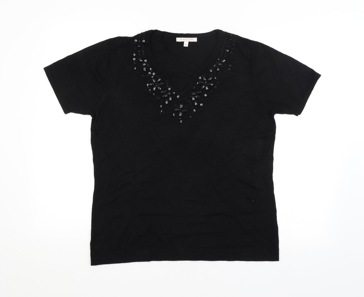 Anna Rose Womens Black   Basic Blouse Size L