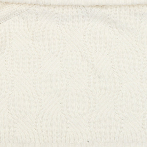 Miss Selfridge Womens White Argyle/Diamond  Pullover Jumper Size 10