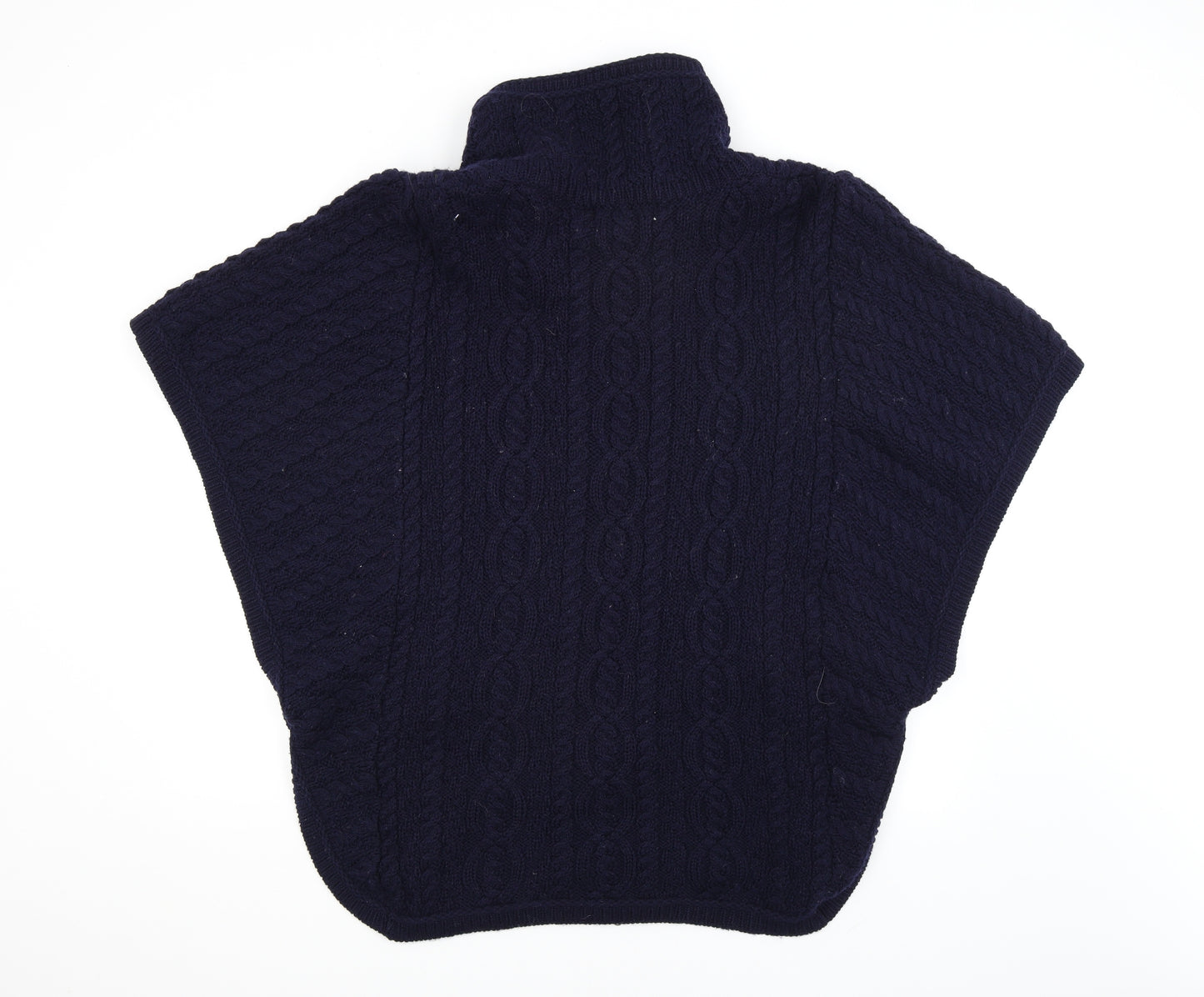 Aran Crafts Womens Blue Argyle/Diamond  Wrap Jumper Size M