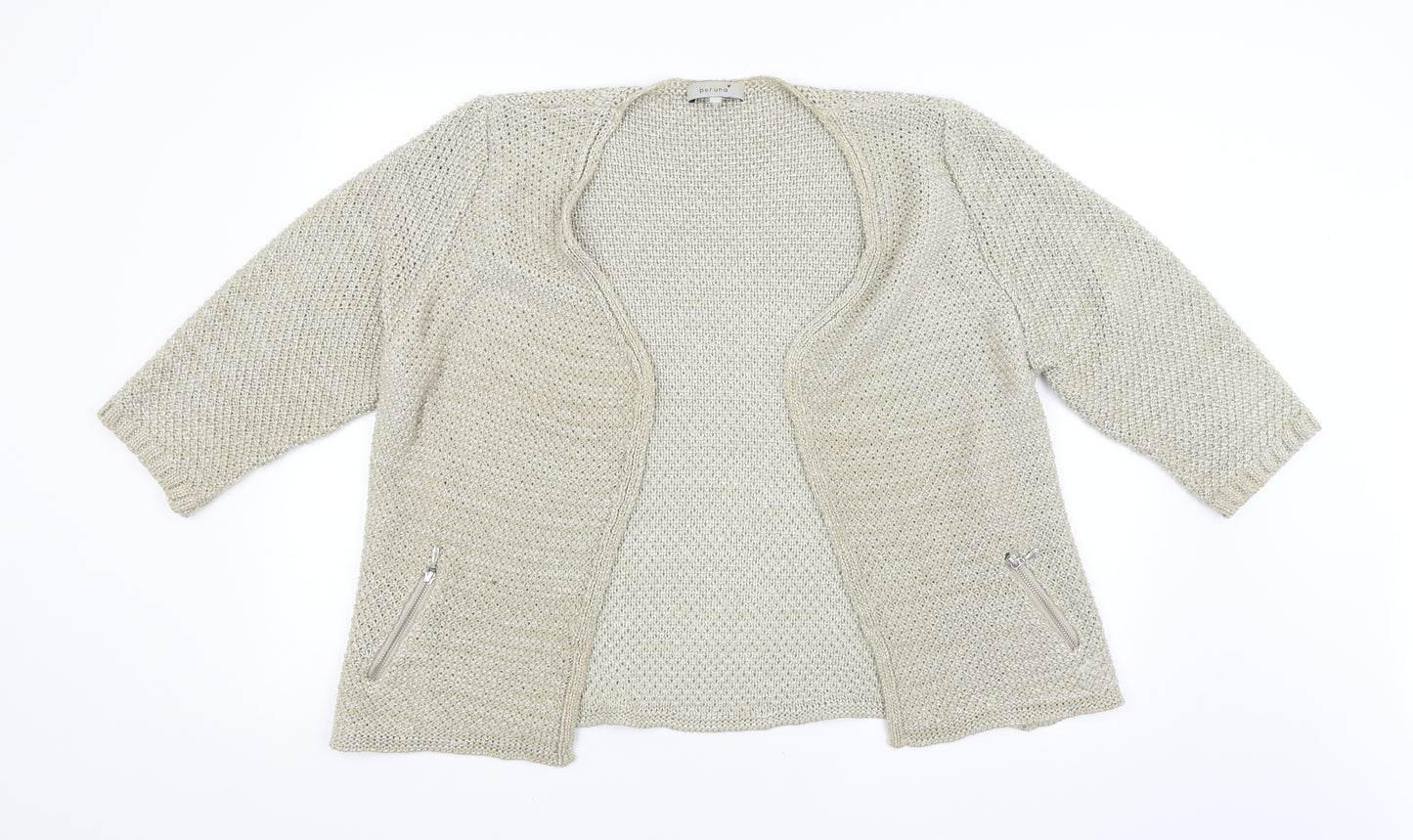 Per Una Womens Beige Argyle/Diamond  Cardigan Jumper Size 20