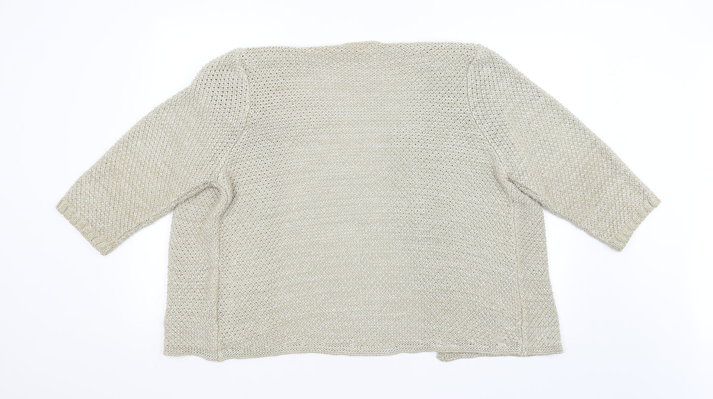 Per Una Womens Beige Argyle/Diamond  Cardigan Jumper Size 20