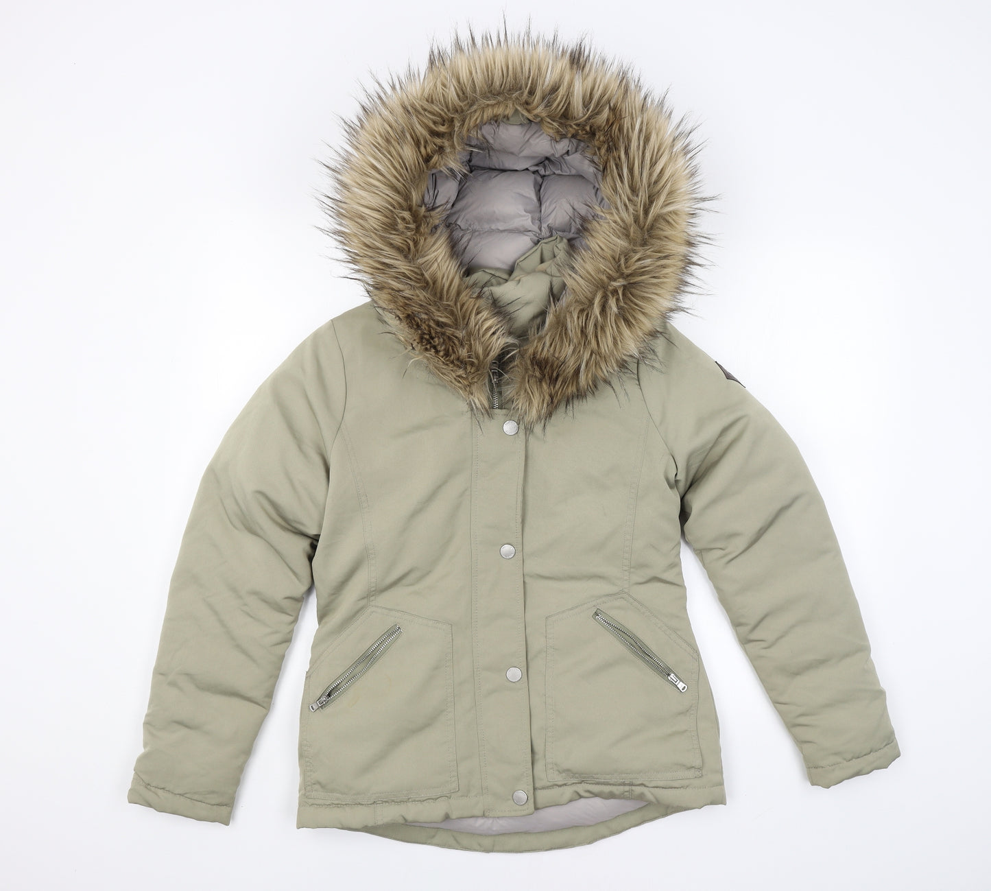 Hollister Mens Green   Puffer Jacket Coat