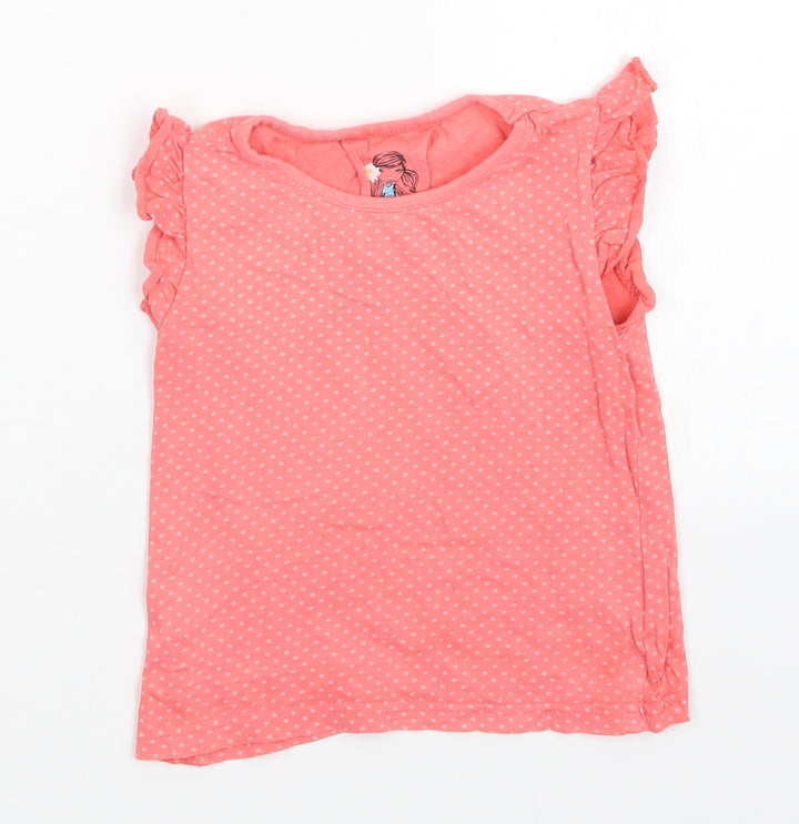 girl2girl Girls Pink Polka Dot Basic T-Shirt Size 2-3 Years