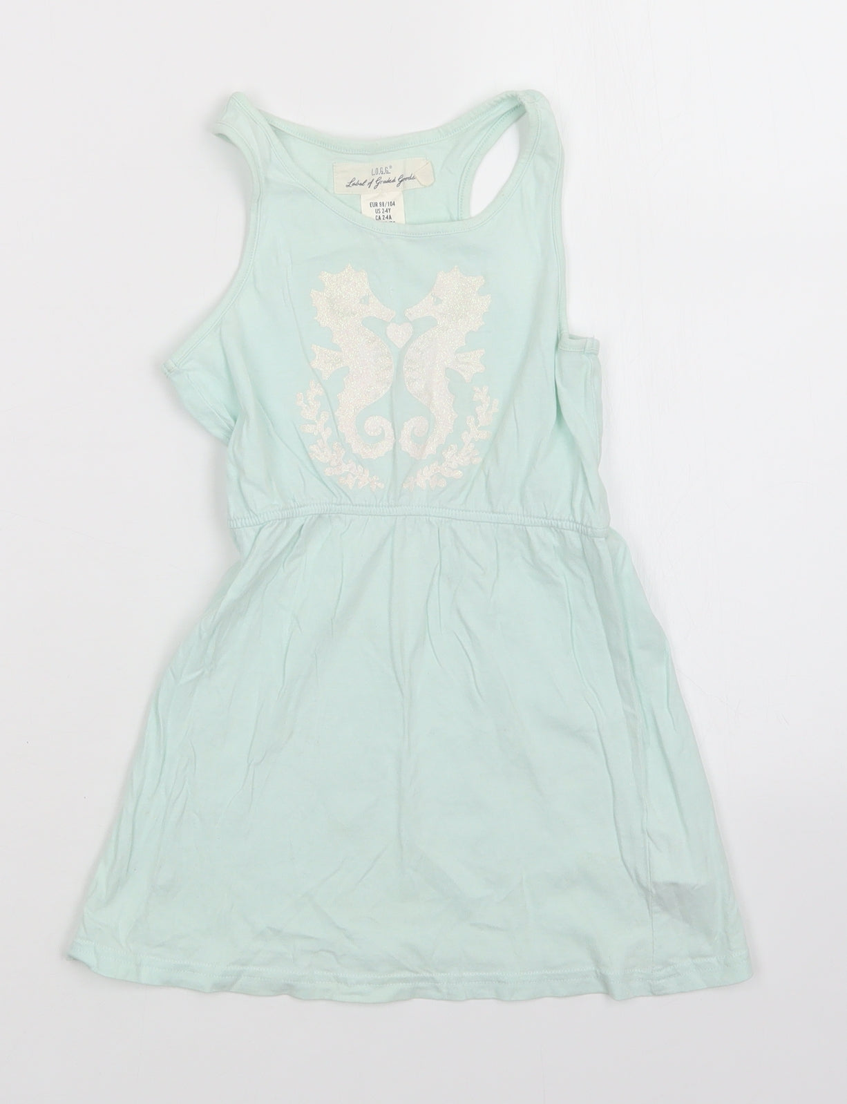 H&M Girls Green   Tank Dress  Size 3-4 Years