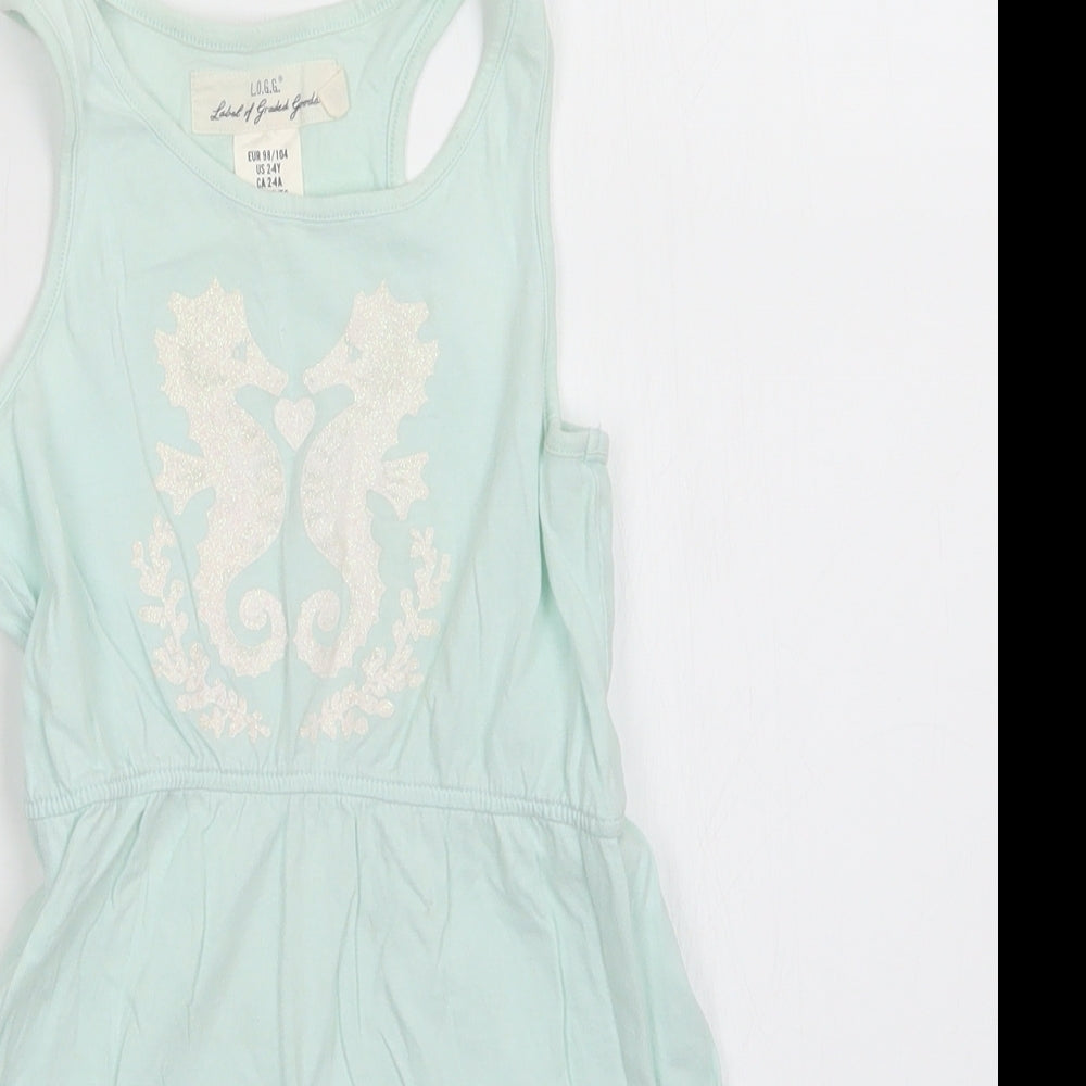 H&M Girls Green   Tank Dress  Size 3-4 Years