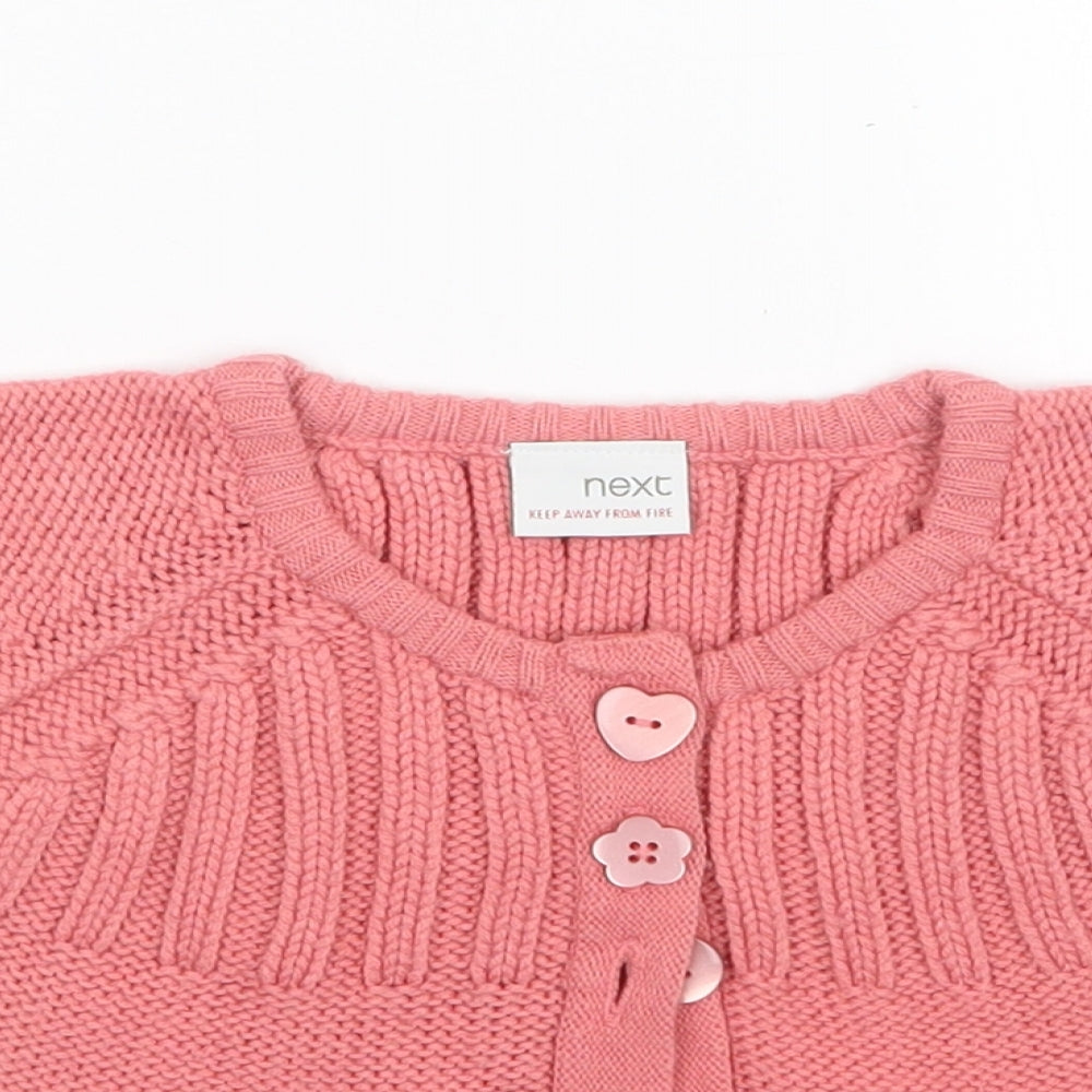 NEXT Girls Pink   Cardigan Jumper Size 3-4 Years
