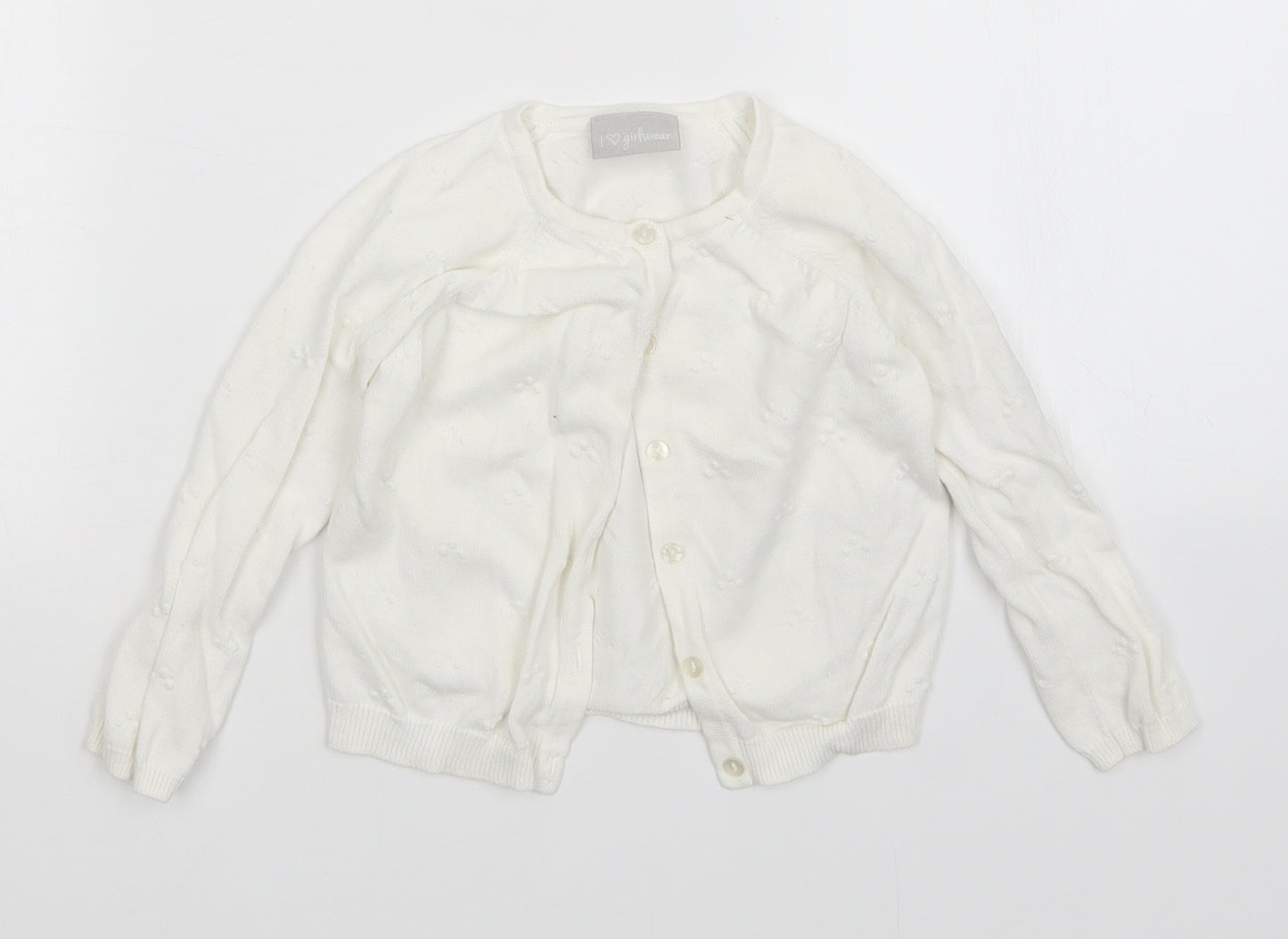 Matalan Girls White   Cardigan Jumper Size 3 Years