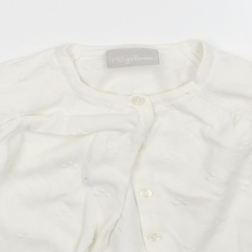 Matalan Girls White   Cardigan Jumper Size 3 Years