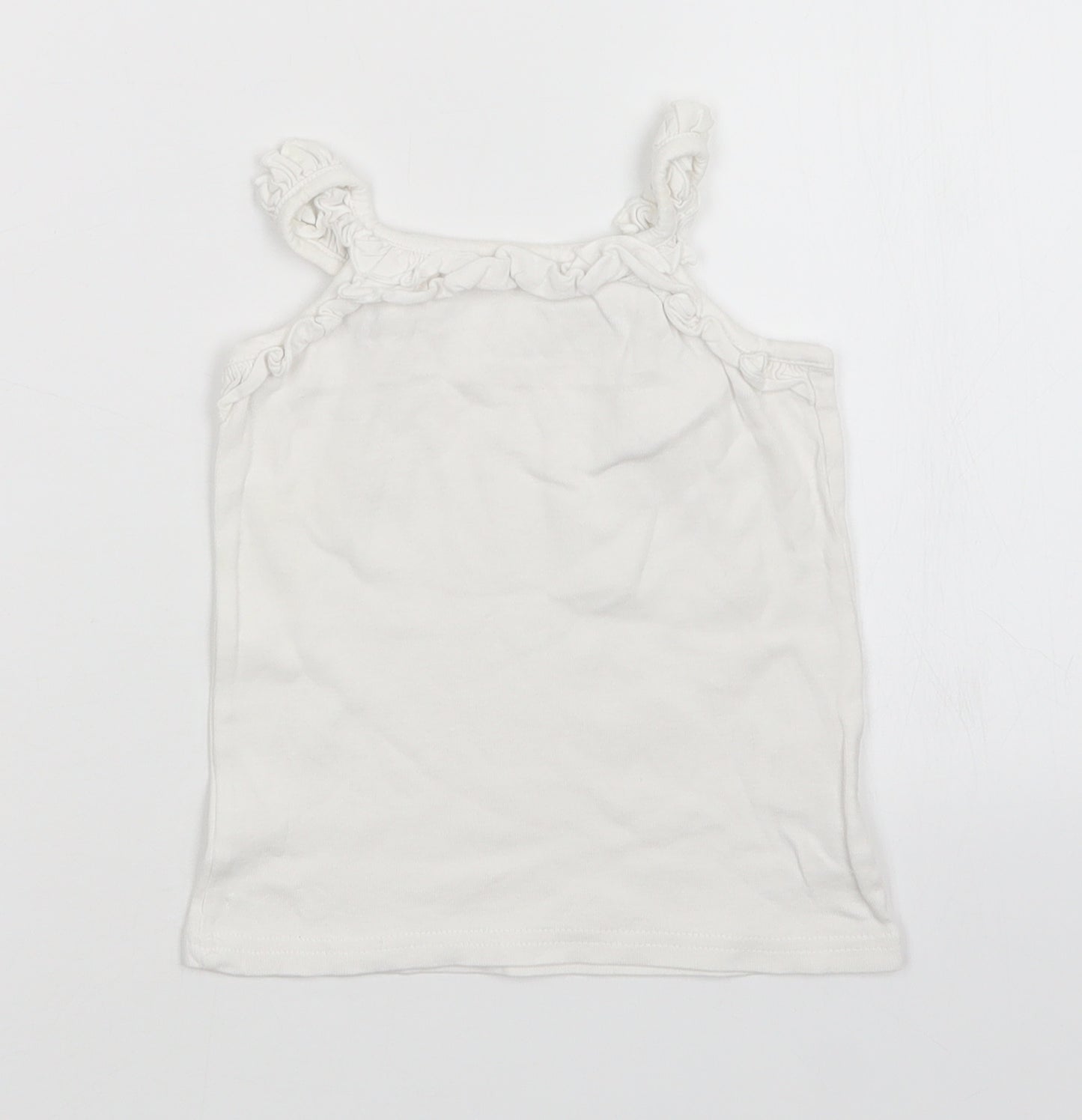 Matalan Girls White   Basic Tank Size 2-3 Years