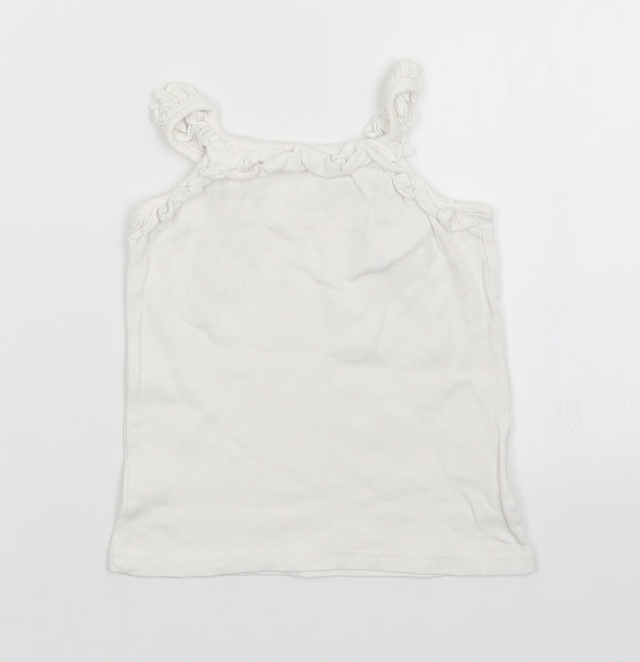 Matalan Girls White   Basic Tank Size 2-3 Years