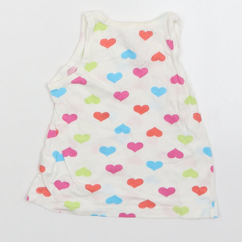 girl2girl Girls White Polka Dot  Basic Tank Size 2-3 Years