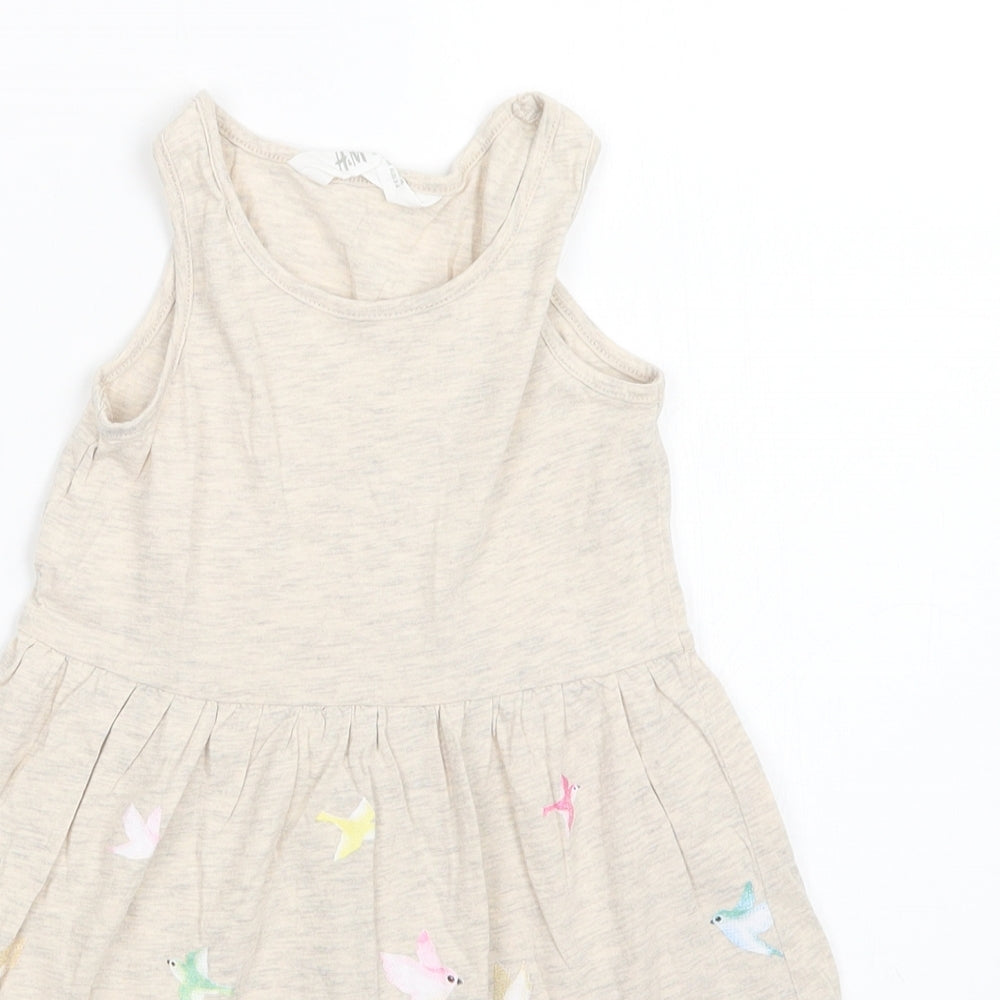 H&M Girls Beige Floral  A-Line  Size 3-4 Years