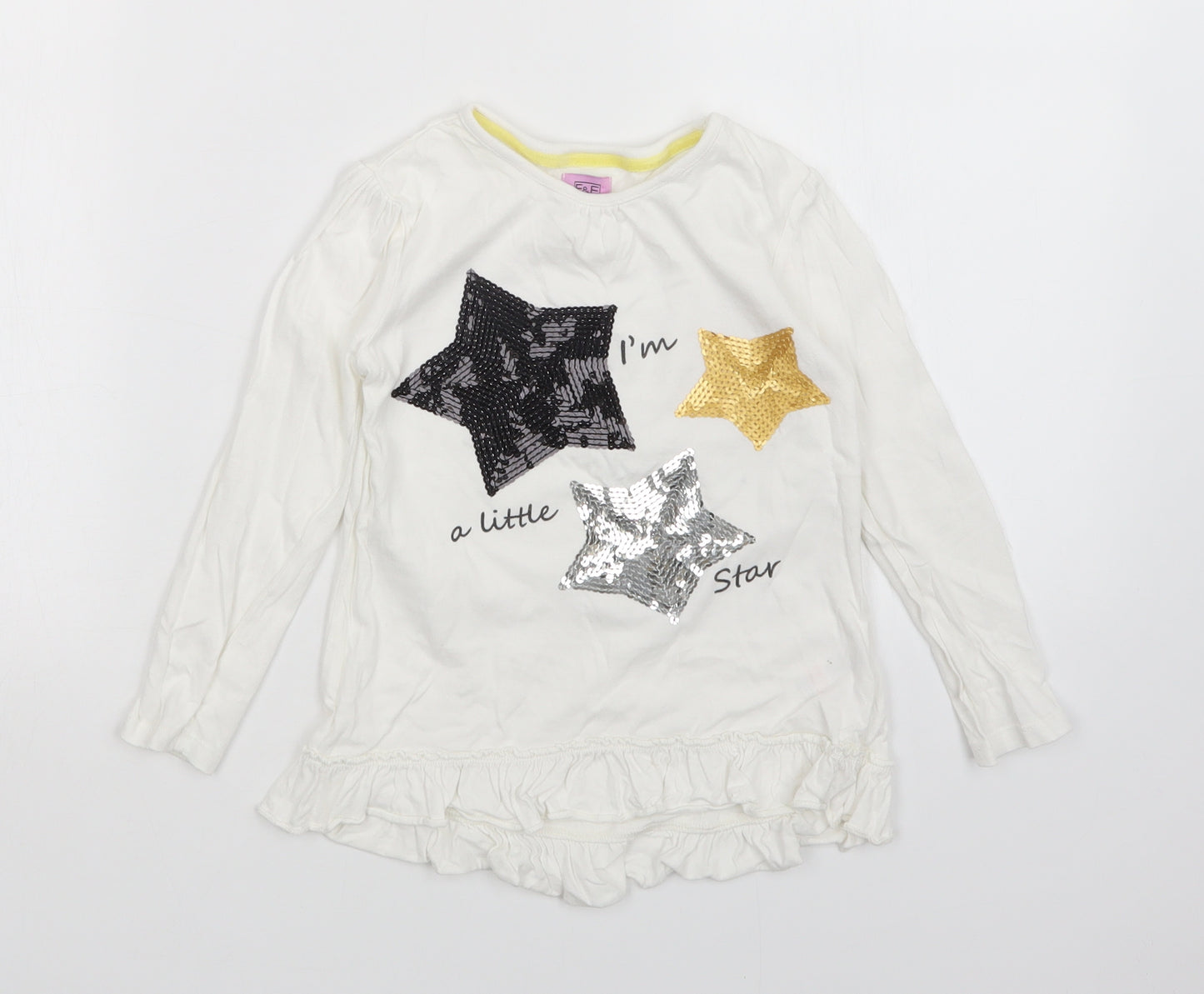 F&F Girls White   Basic T-Shirt Size 3-4 Years
