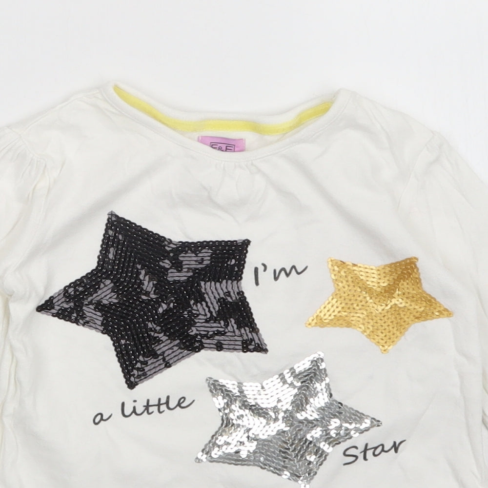 F&F Girls White   Basic T-Shirt Size 3-4 Years