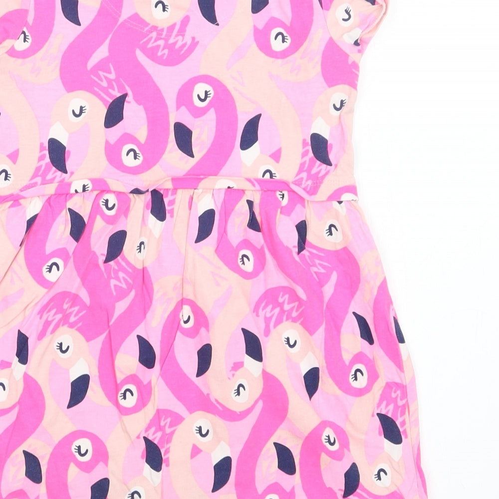 TU Girls Pink Animal Print  T-Shirt Dress  Size 5-6 Years