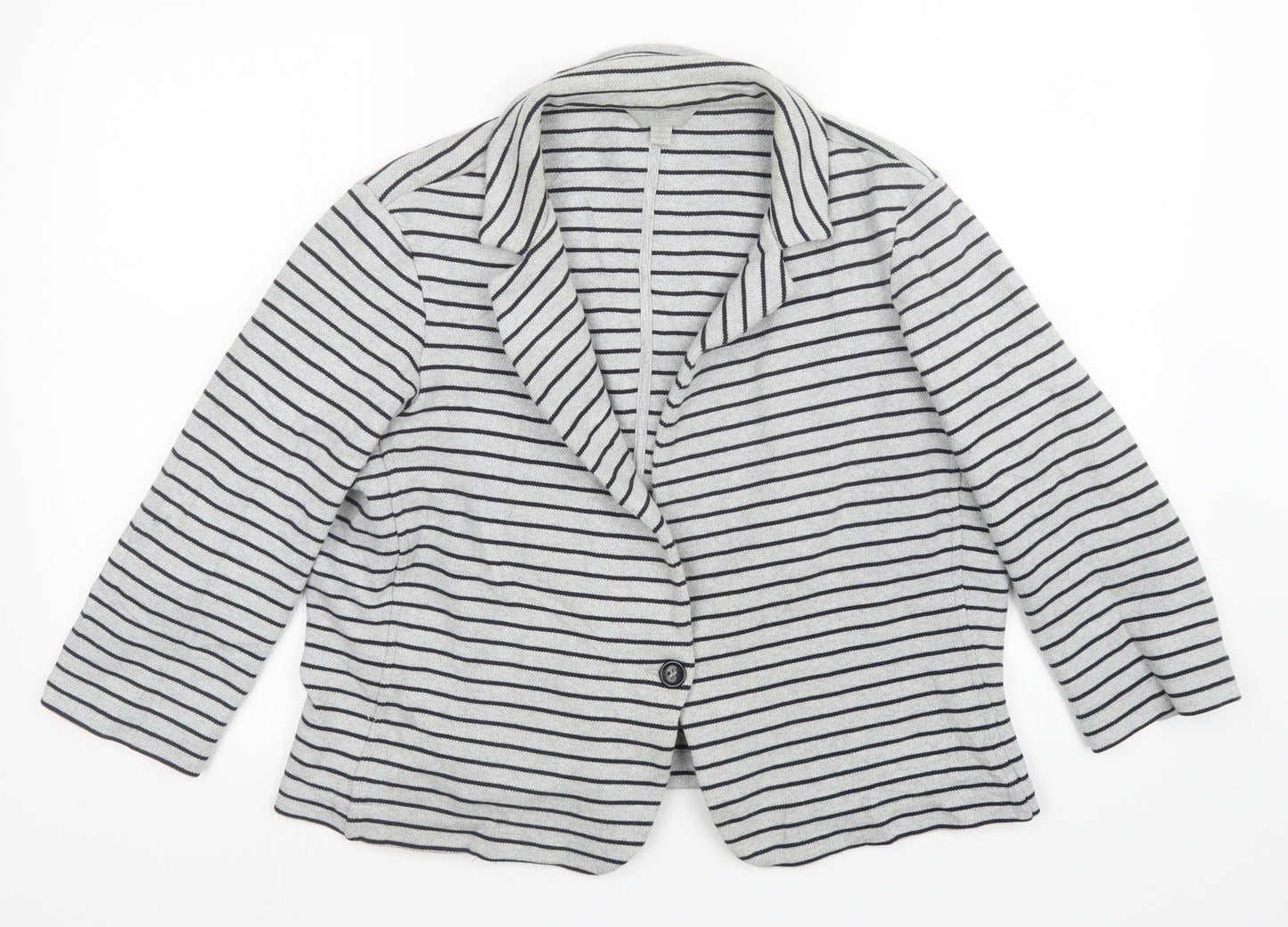 Pure Womens Grey Striped  Jacket  Size 18