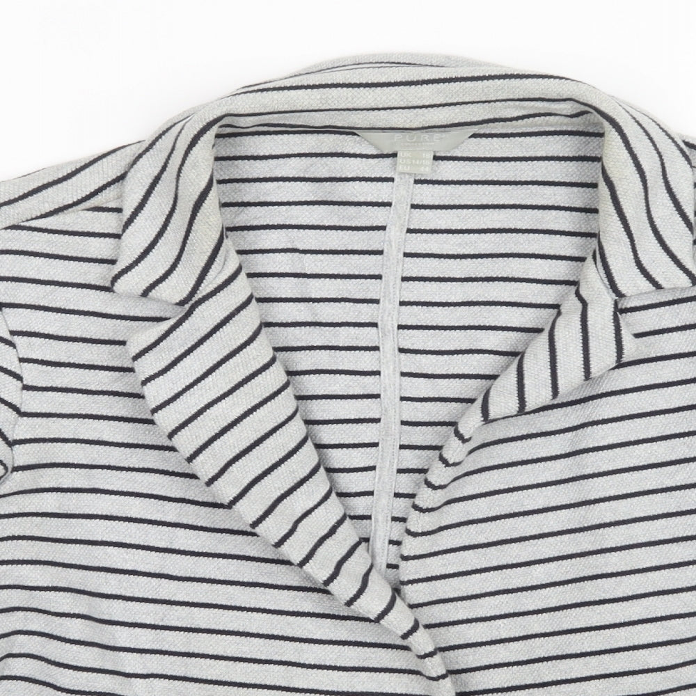 Pure Womens Grey Striped  Jacket  Size 18
