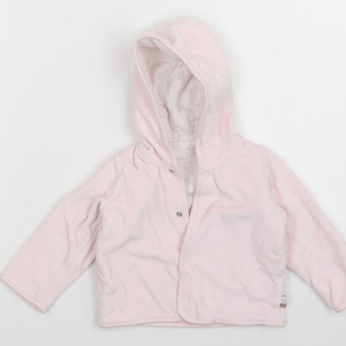 M&S Girls Pink   Full Zip Jumper Size 9-12 Months