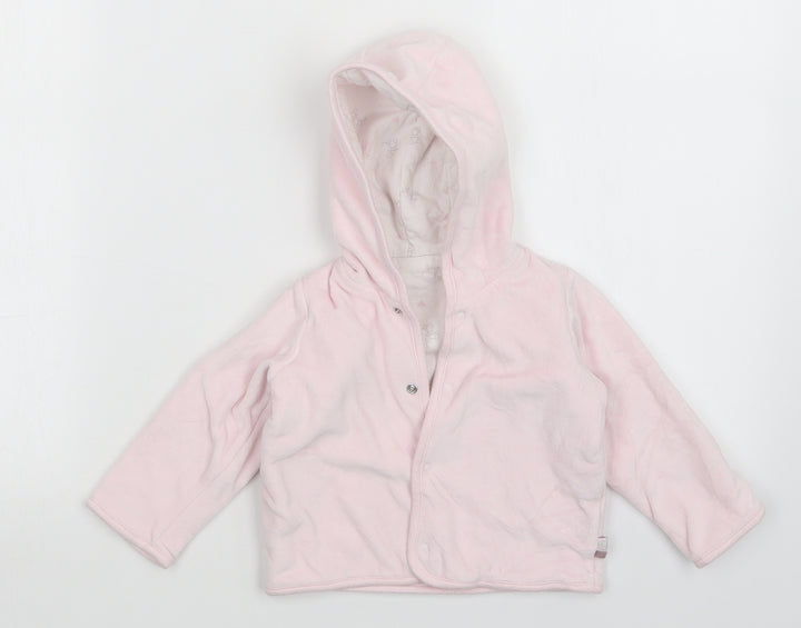 M&S Girls Pink   Full Zip Jumper Size 9-12 Months