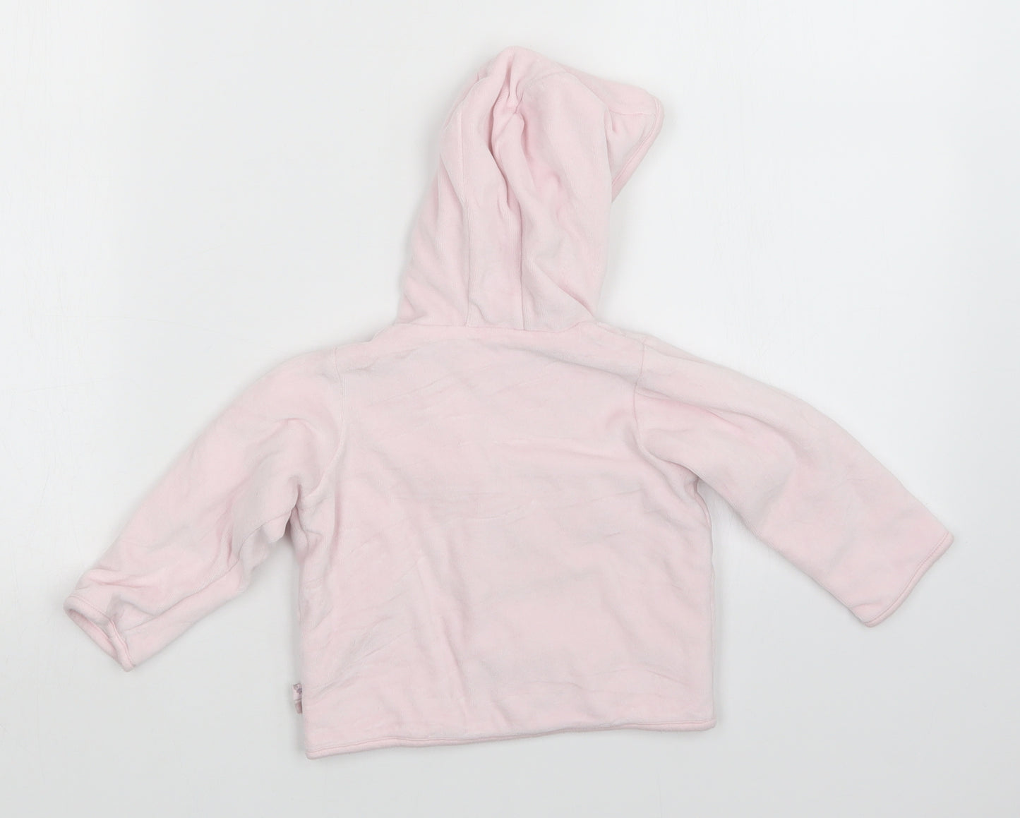 M&S Girls Pink   Full Zip Jumper Size 9-12 Months