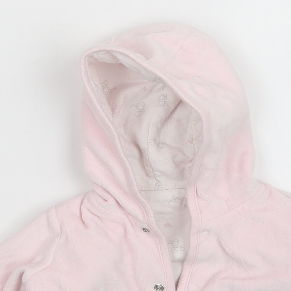M&S Girls Pink   Full Zip Jumper Size 9-12 Months