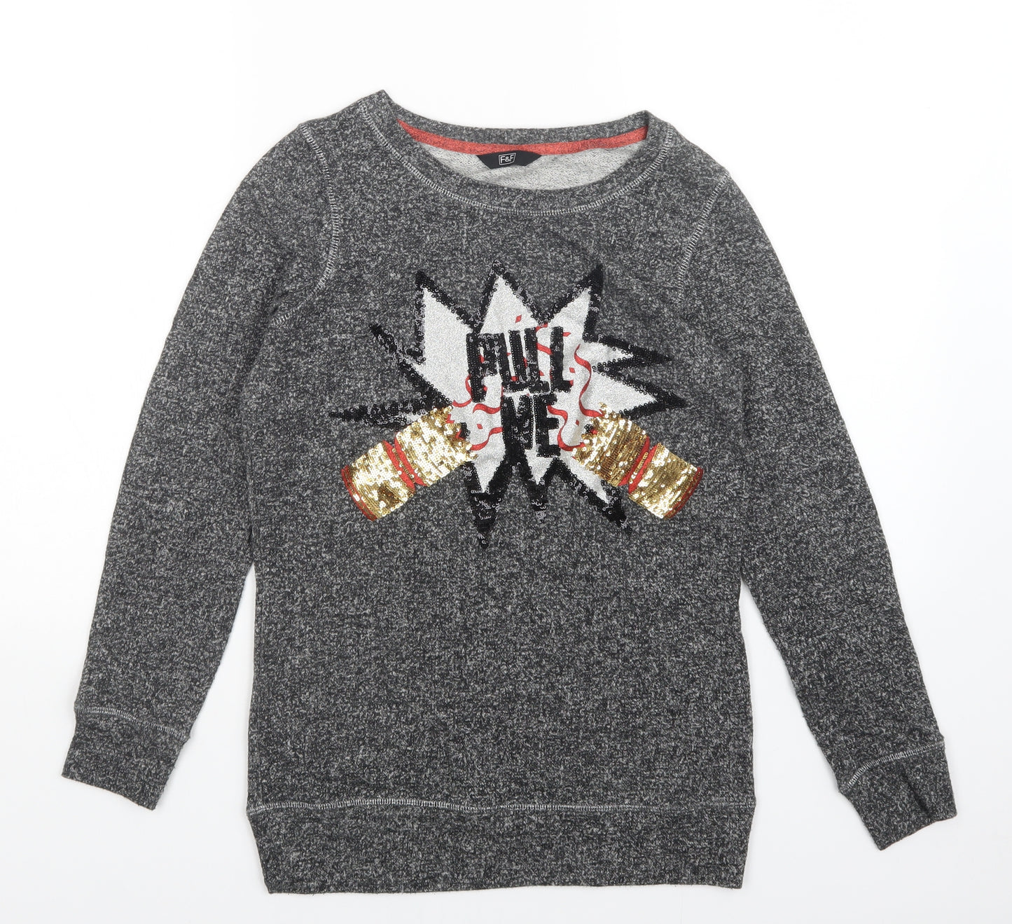 F&F Womens Grey   Pullover Jumper Size 8  - Christmas