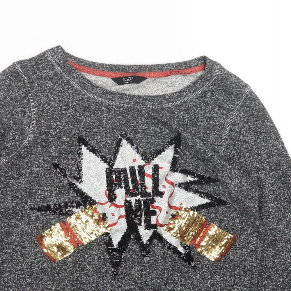 F&F Womens Grey   Pullover Jumper Size 8  - Christmas