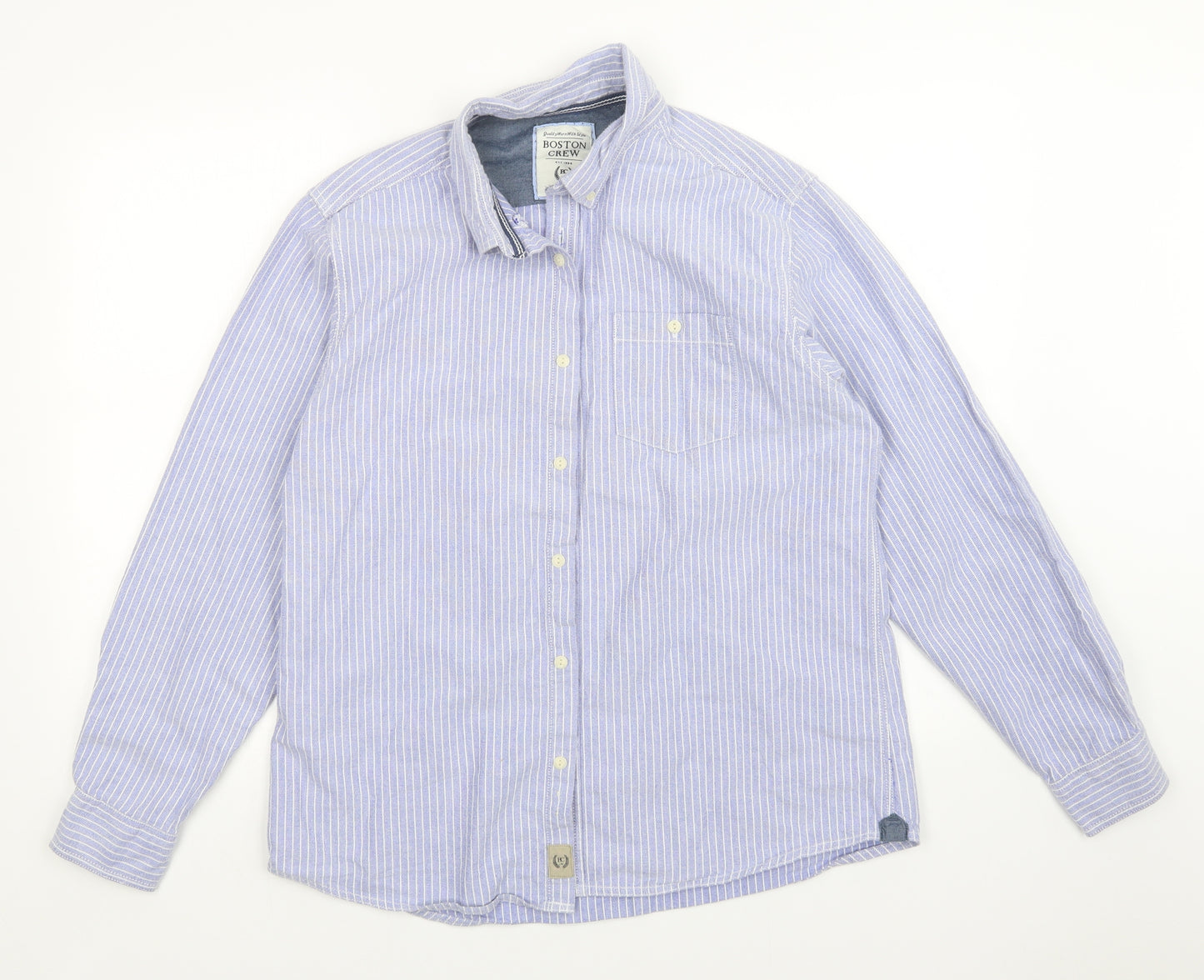 Boston Crew Mens Multicoloured Striped   Button-Up Size L
