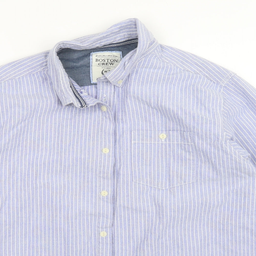 Boston Crew Mens Multicoloured Striped   Button-Up Size L