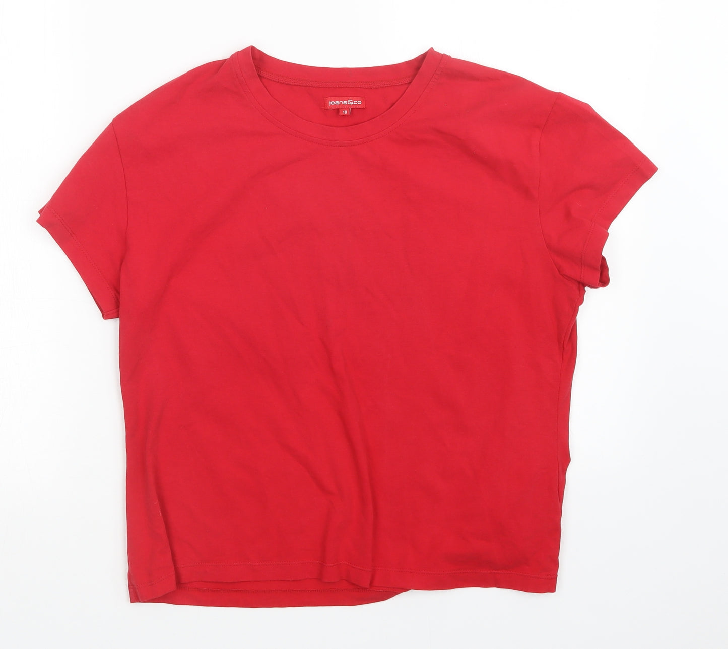 jeans&co Womens Red   Basic T-Shirt Size 18