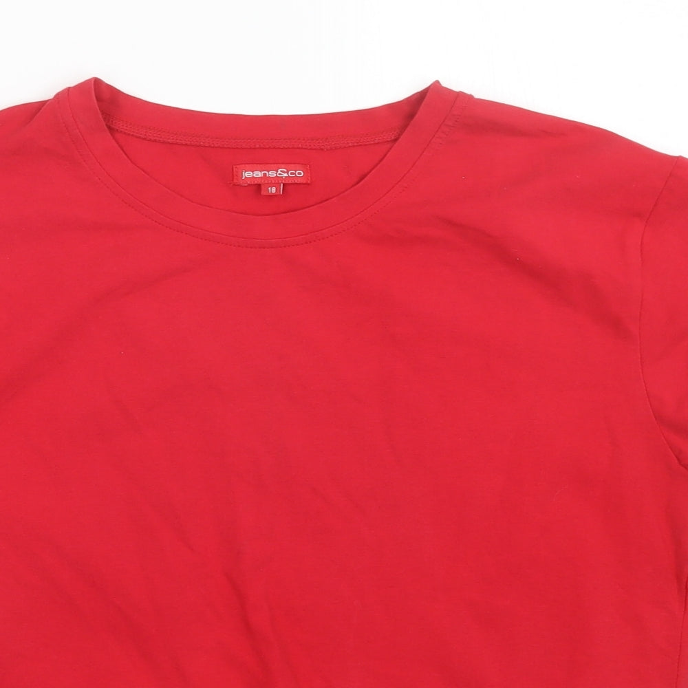 jeans&co Womens Red   Basic T-Shirt Size 18