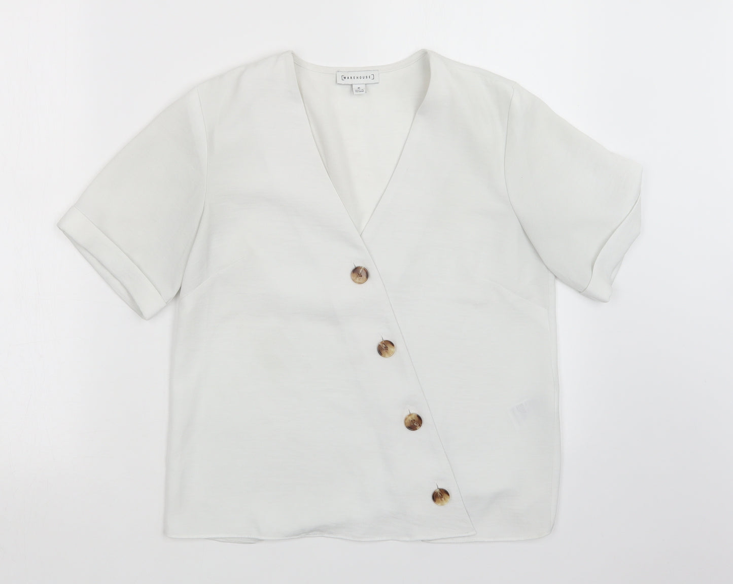 Warehouse Womens White   Basic Button-Up Size 6