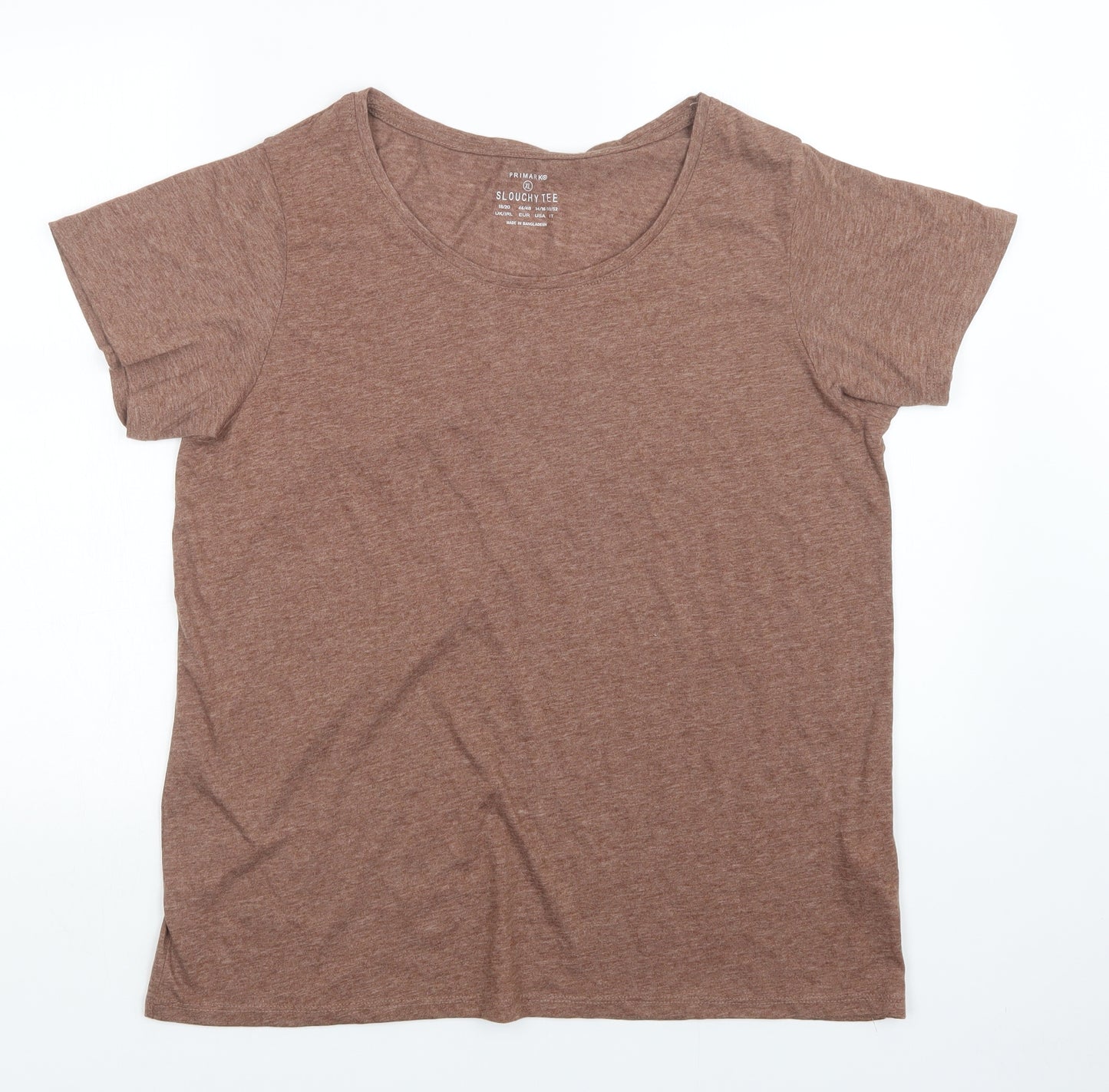 Primark Womens Brown   Basic T-Shirt Size XL