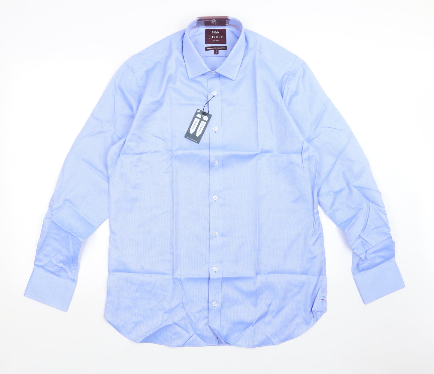 M&S Mens Blue    Dress Shirt Size 16