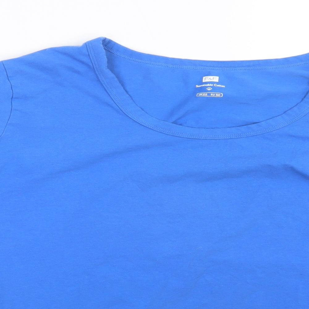 F&F Womens Blue   Basic T-Shirt Size 22