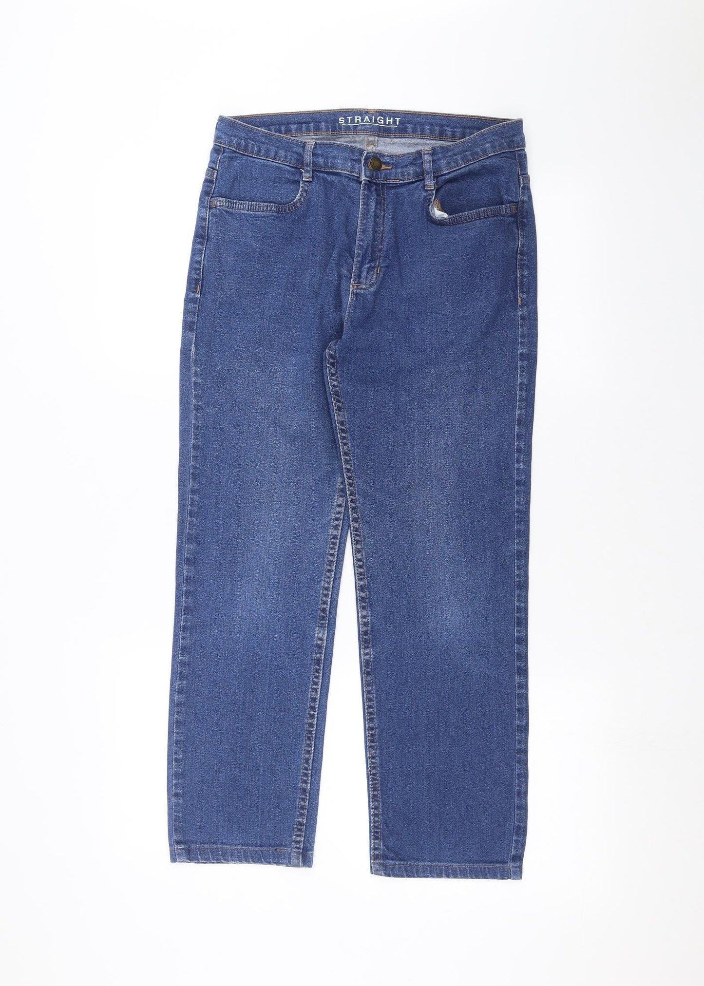 Marks and Spencer Womens Blue  Denim Straight Jeans Size 12 L23 in