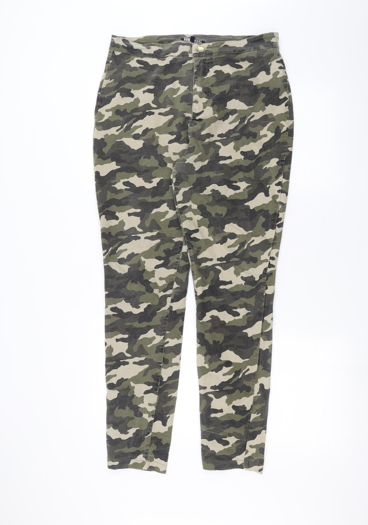 CAMEO ROSE Womens Green Camouflage  Skinny Jeans Size 16 L29 in