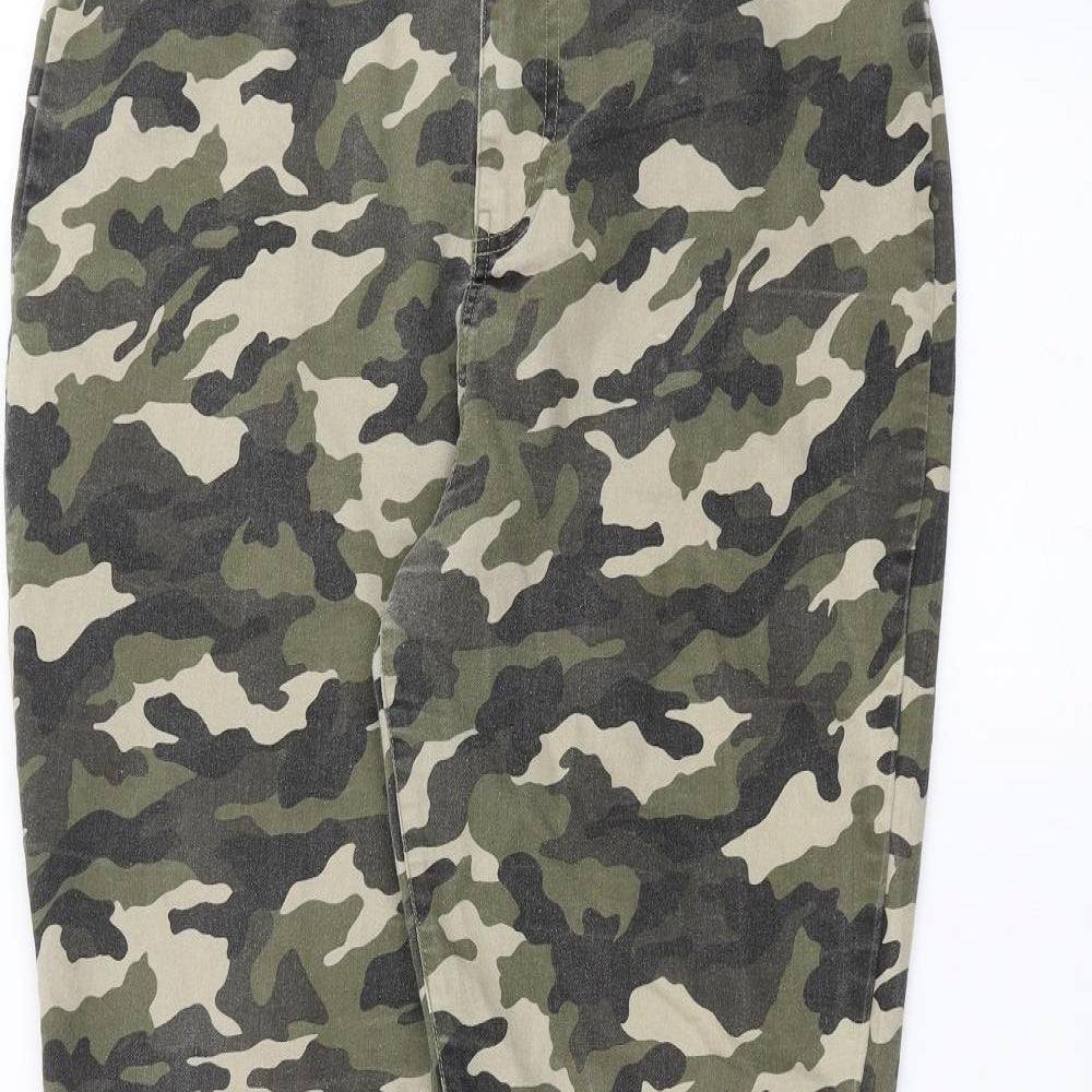CAMEO ROSE Womens Green Camouflage  Skinny Jeans Size 16 L29 in