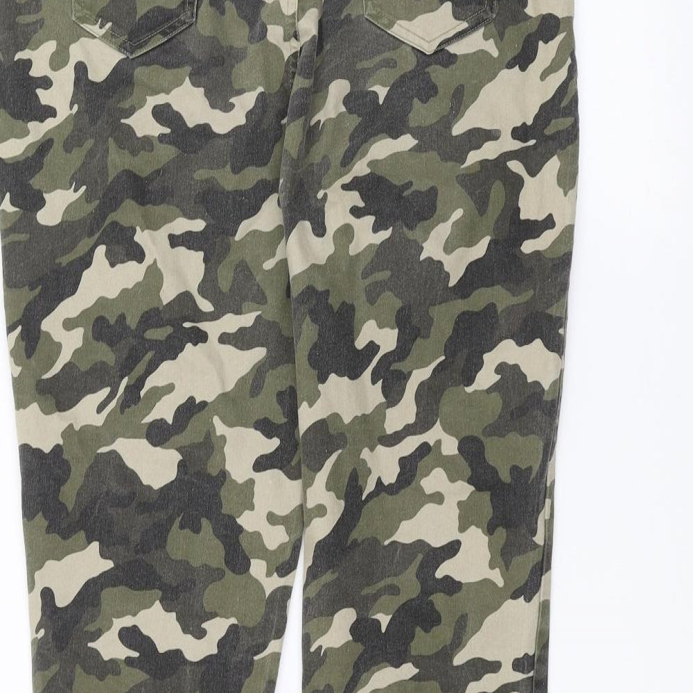CAMEO ROSE Womens Green Camouflage  Skinny Jeans Size 16 L29 in