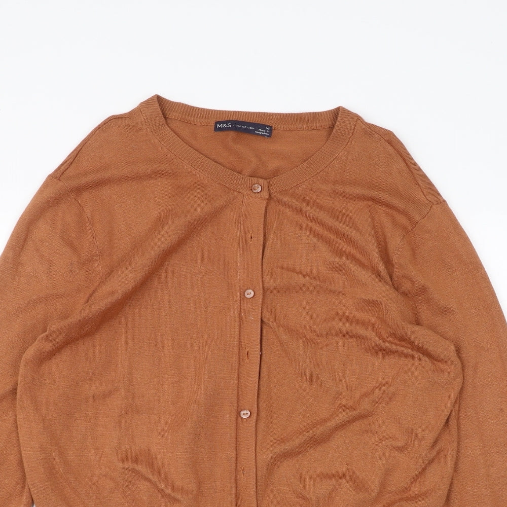 Marks and Spencer Womens Orange   Cardigan Jumper Size 14