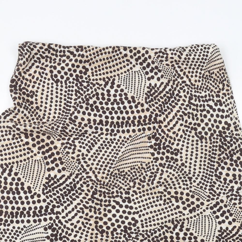 Marks and Spencer Womens White Animal Print  A-Line Skirt Size 12
