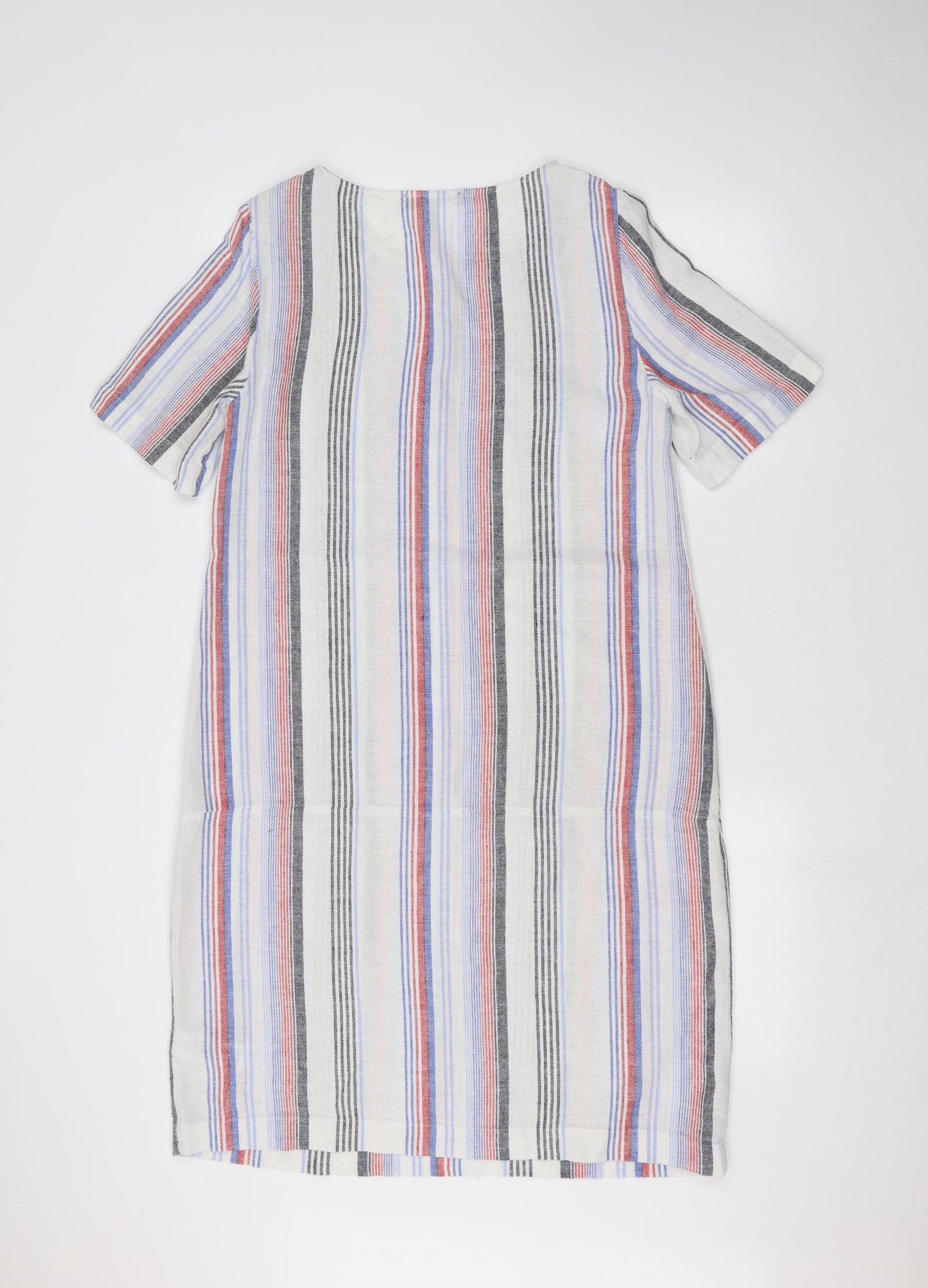 Marks and Spencer Womens White Striped  A-Line  Size 10