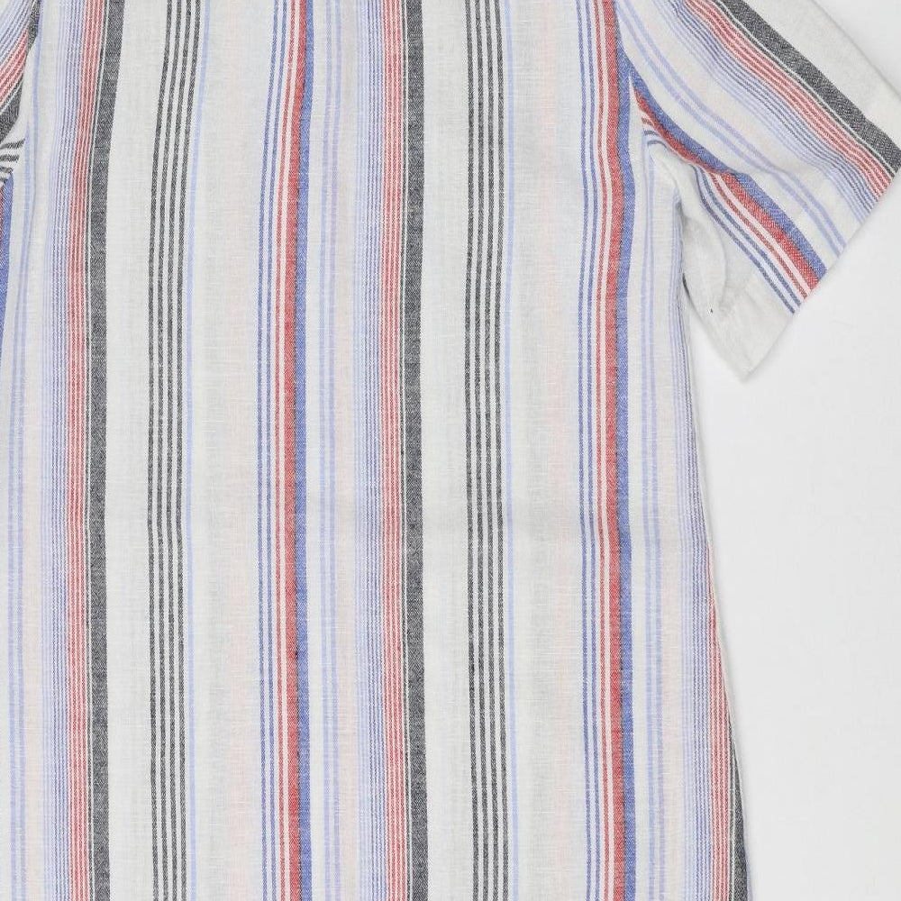 Marks and Spencer Womens White Striped  A-Line  Size 10